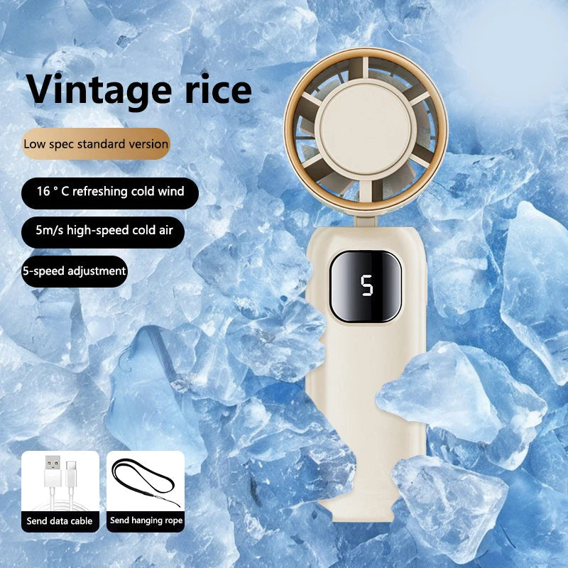 Turbo Handheld Fan With Instant Ice Cooling