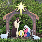 Outdoor Nativity Silhouette For A Serene Christmas Patio
