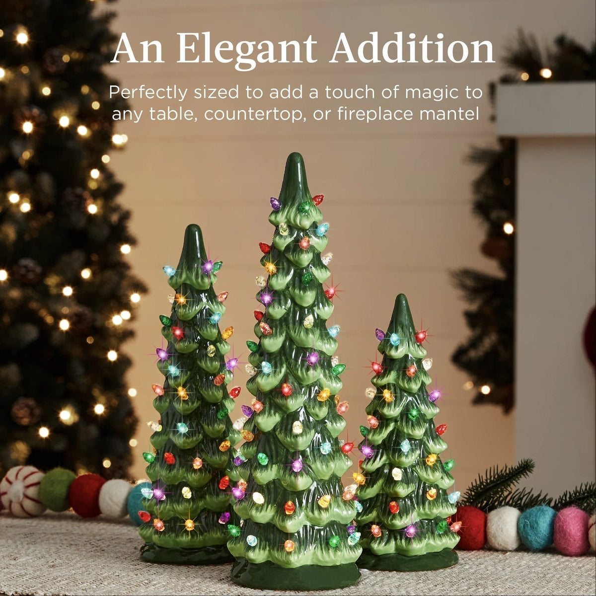 Ceramic Christmas Tree Light With Festive Glow