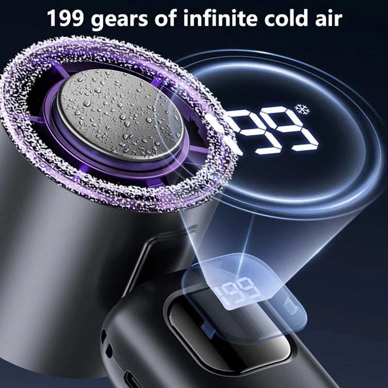 Turbo Handheld Fan With Instant Ice Cooling