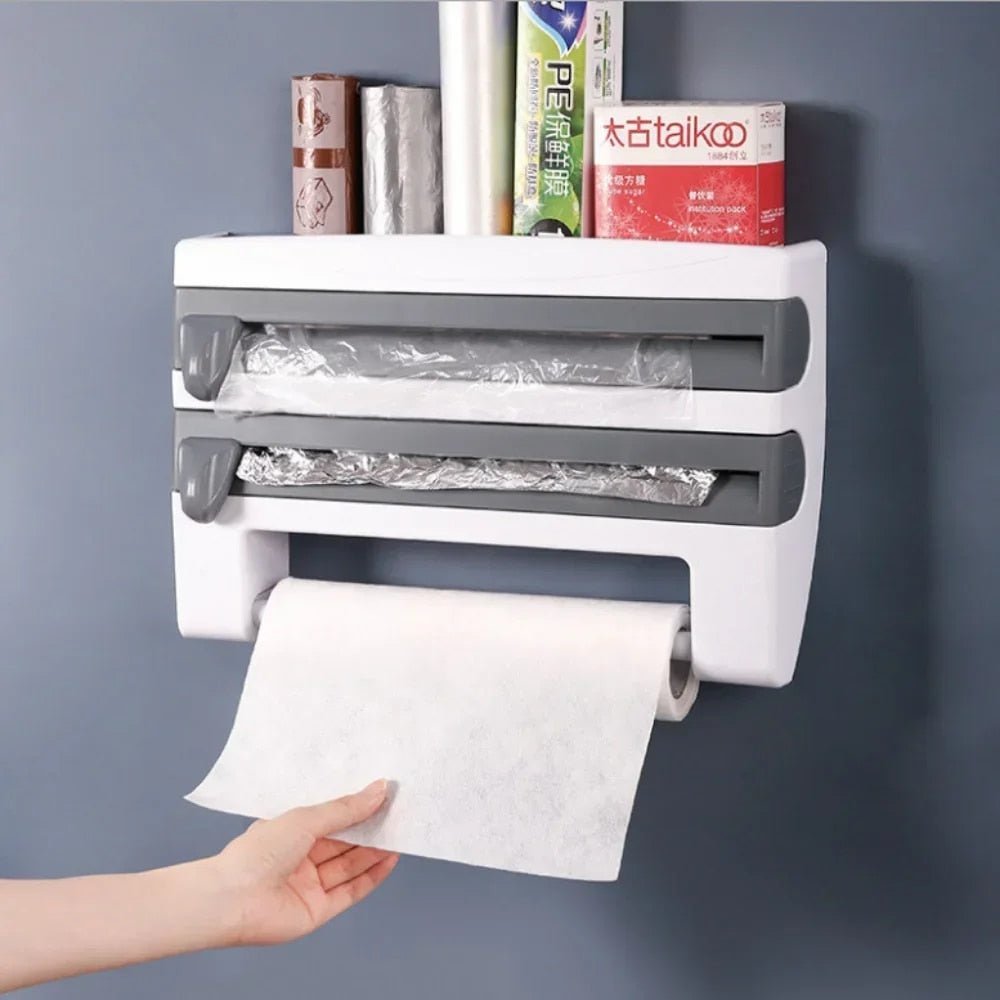 Wrap And Paper Towel Organizer For Tidy Counters