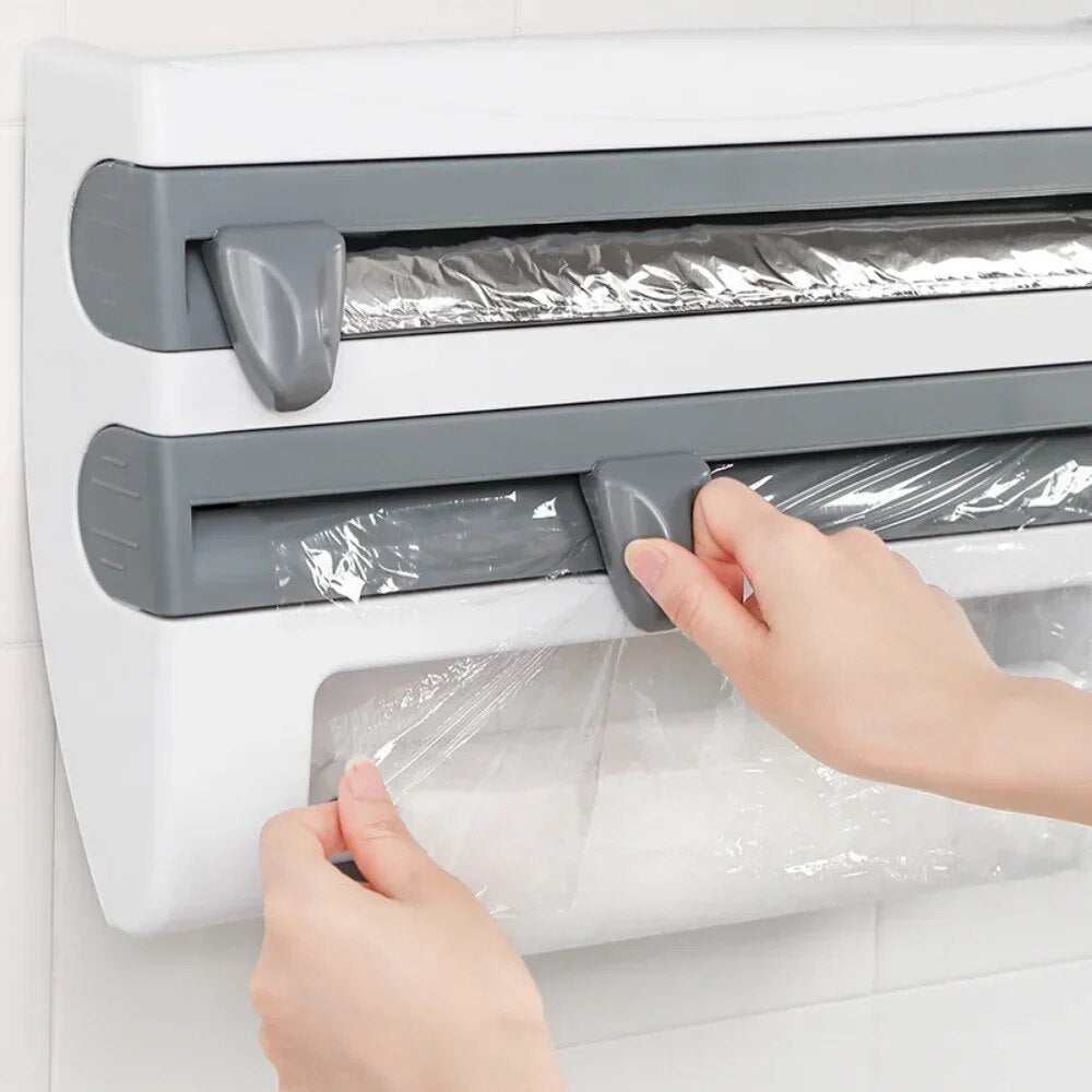 Wrap And Paper Towel Organizer For Tidy Counters