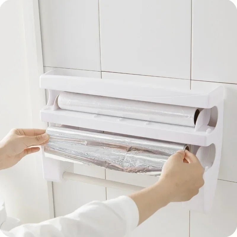 Wrap And Paper Towel Organizer For Tidy Counters