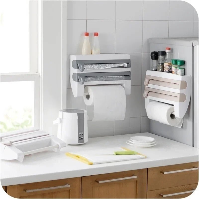Wrap And Paper Towel Organizer For Tidy Counters