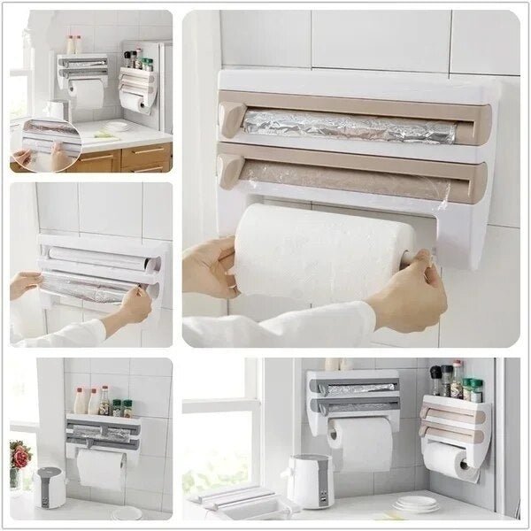 Wrap And Paper Towel Organizer For Tidy Counters