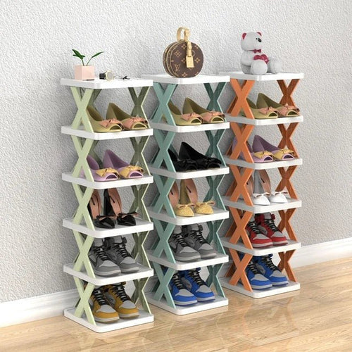 5/6-Layer Folding Shoe Rack Saves Space