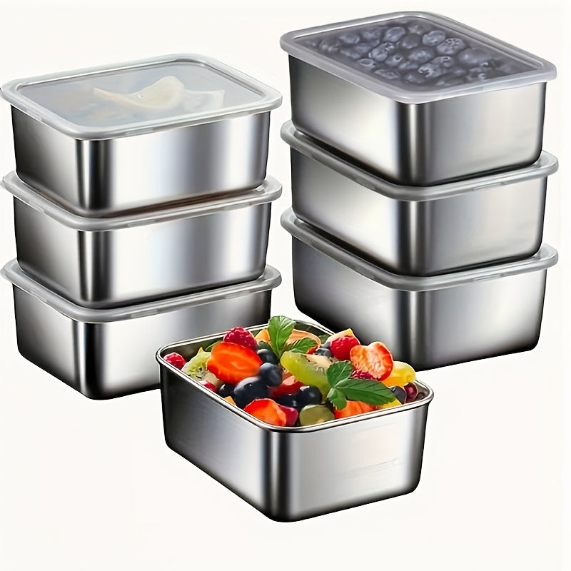 Stainless Steel Food Storage Set For Tidy Spaces