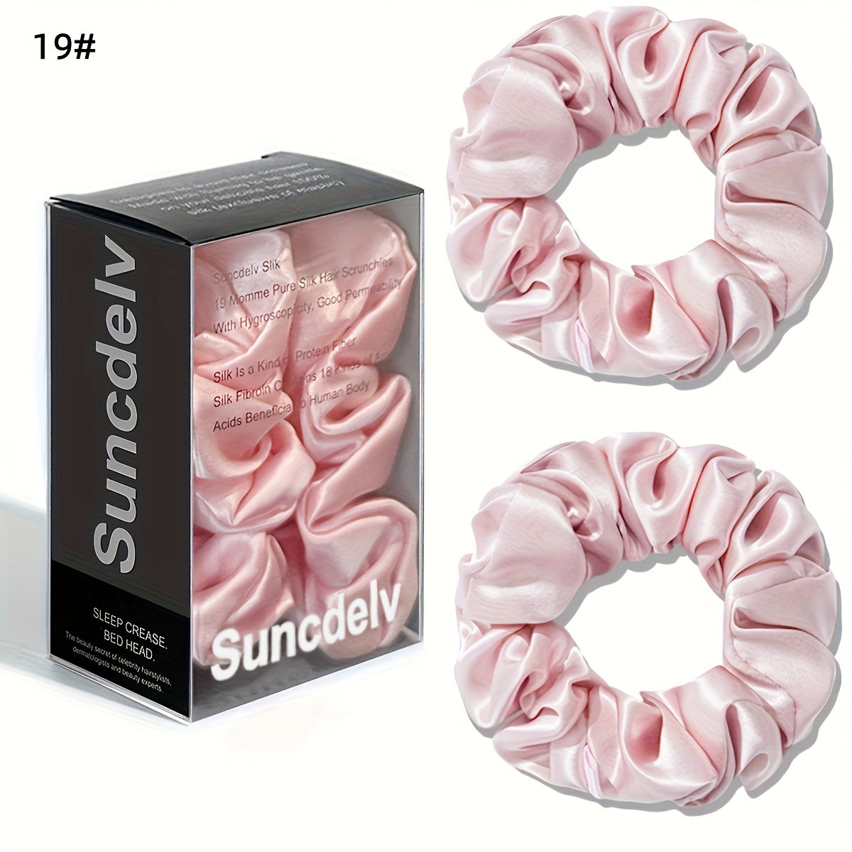 2pcs High Quality 100% Silk Hair Scrunchies | Solid Color Minimalist Big Hairbands, 3.5CM Width, 22Momme, Valentine'S Day Gift, SUNCDELV SLIK
