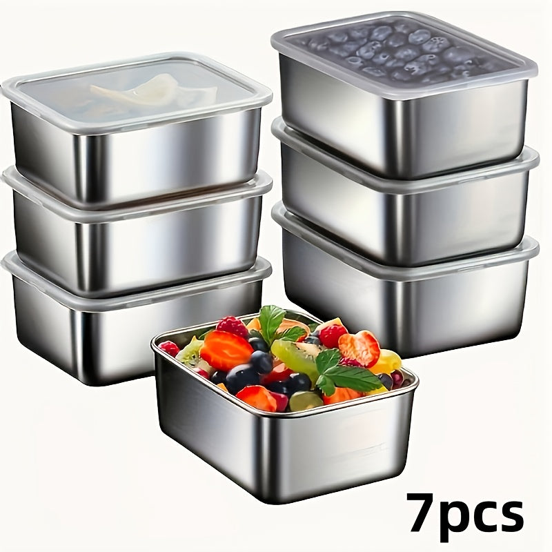 Stainless Steel Food Storage Set For Tidy Spaces