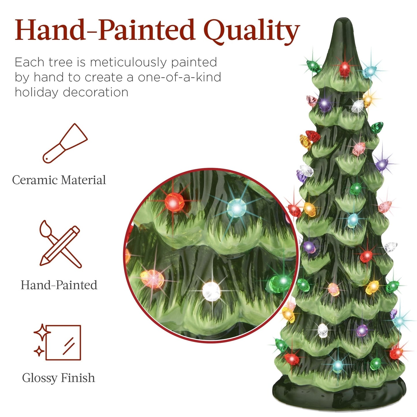 Ceramic Christmas Tree Light With Festive Glow