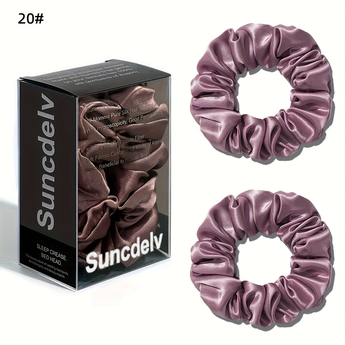 2pcs High Quality 100% Silk Hair Scrunchies | Solid Color Minimalist Big Hairbands, 3.5CM Width, 22Momme, Valentine'S Day Gift, SUNCDELV SLIK