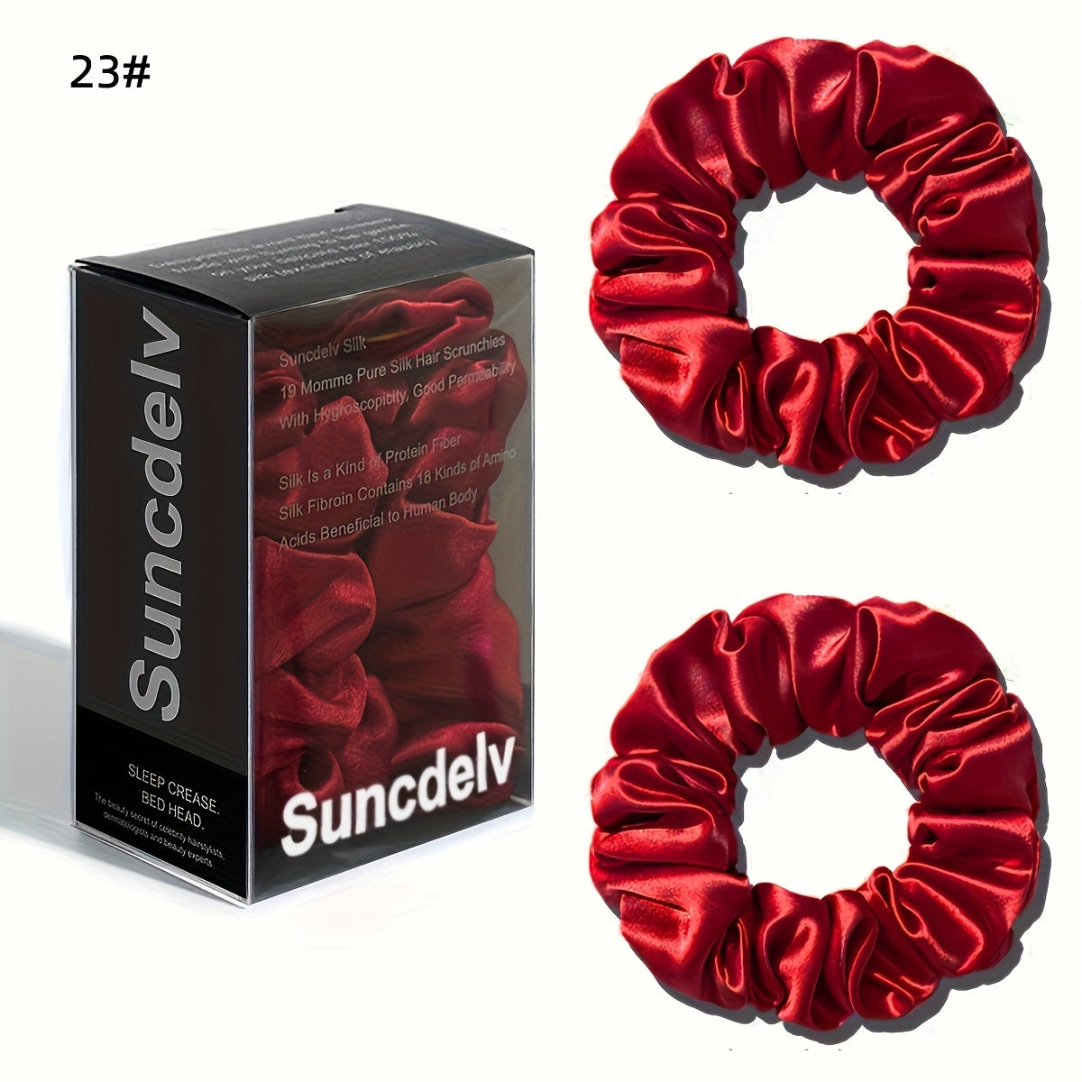 2pcs High Quality 100% Silk Hair Scrunchies | Solid Color Minimalist Big Hairbands, 3.5CM Width, 22Momme, Valentine'S Day Gift, SUNCDELV SLIK
