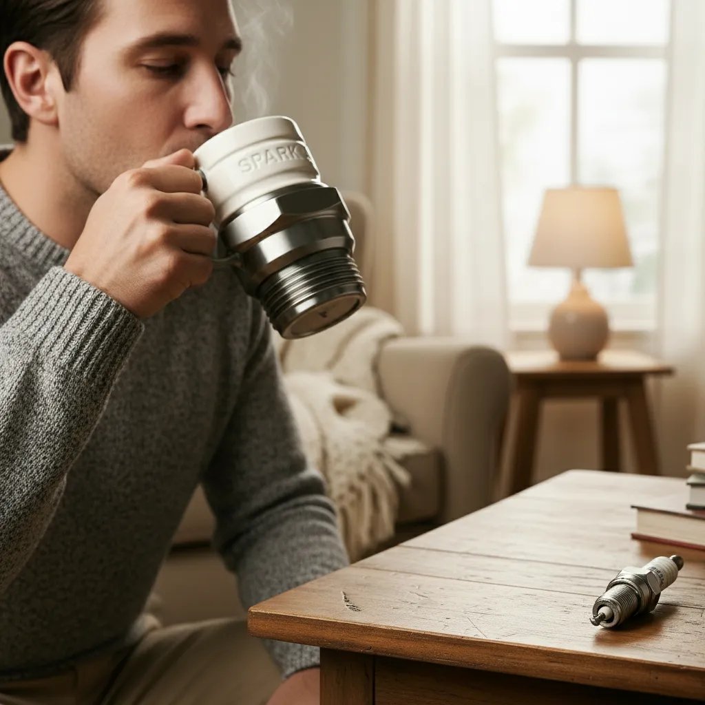 Tazza candela con carattere automobilistico