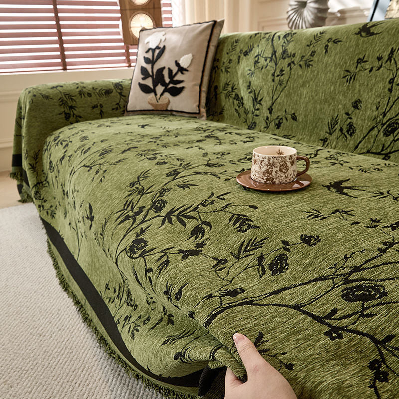 Chenille-Sofahusse für kunstvollen Schutz