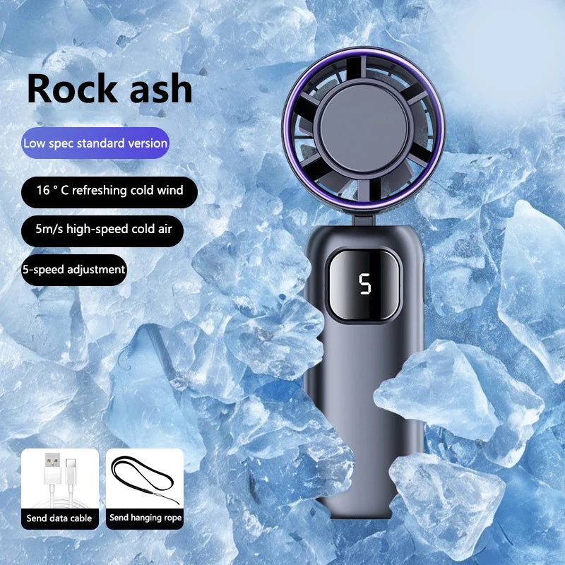 Turbo Handheld Fan With Instant Ice Cooling