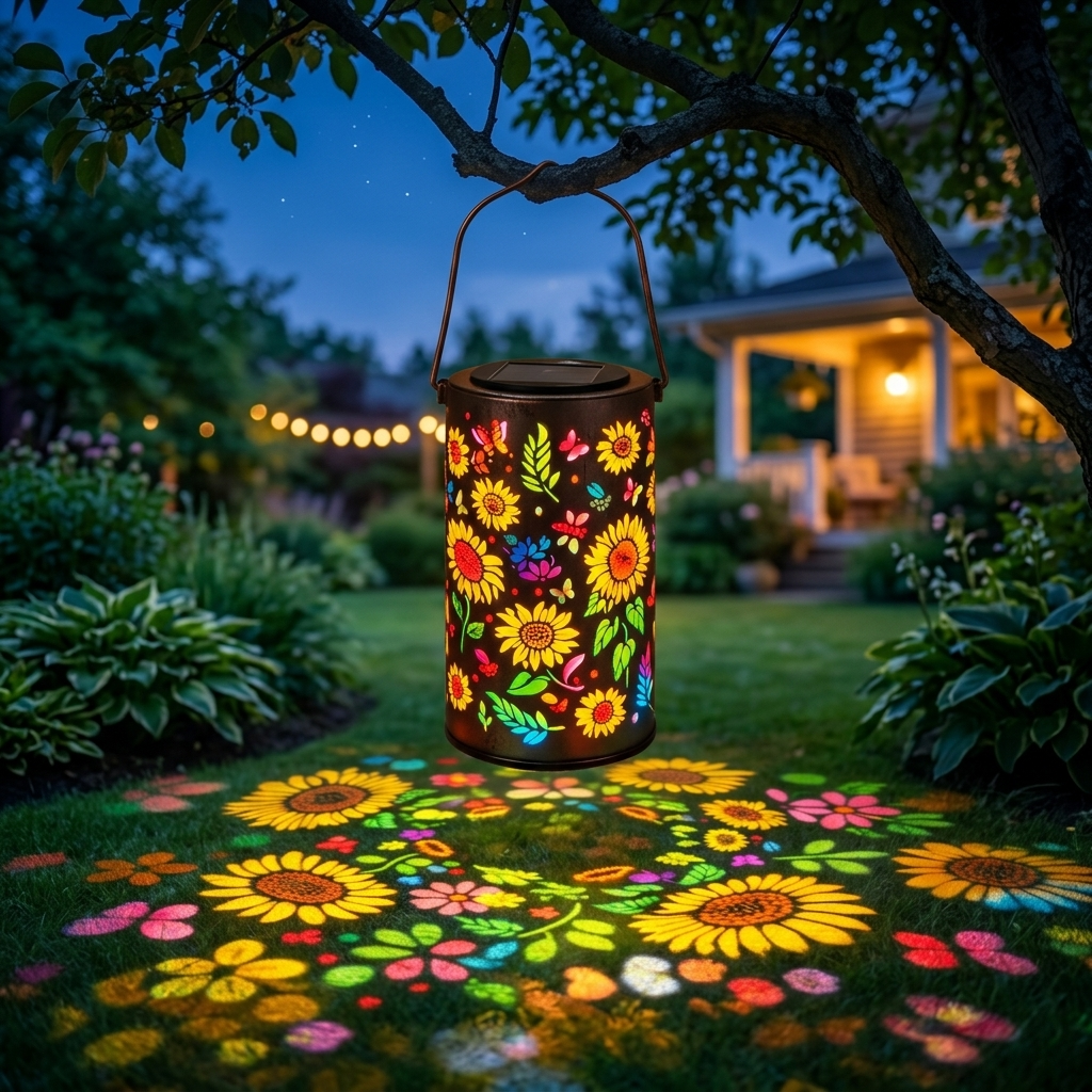 Solar Sunflower Lantern for Garden Glow