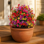 Vaso con Fiori Artificiali per Colori da Giardino tutto l'Anno