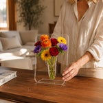 Acrylic Frame Vase For Artful Flowers