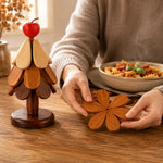 Wooden Christmas Tree Table Trivets For Holiday Character