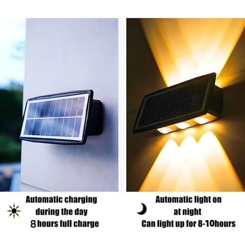 Solar LED Wall Light for Sculpted Outdoor Glow