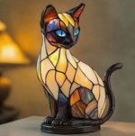 Lampada da tavolo in vetro colorato con motivo animale luce notturna decorativa