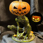 Glowing Pumpkin Figure For Eerie Halloween Charm