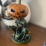 Glowing Pumpkin Figure For Eerie Halloween Charm