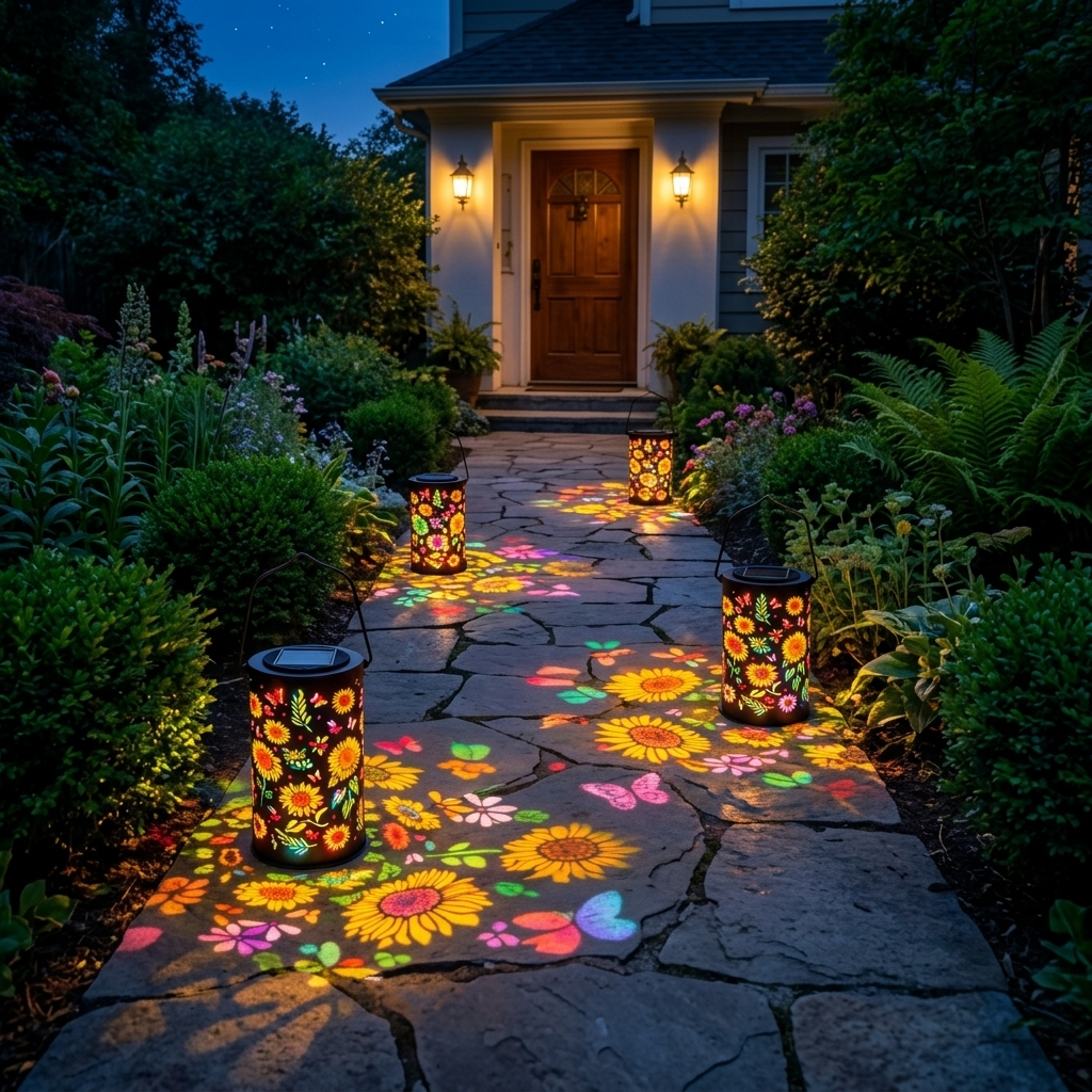 Solar Sunflower Lantern for Garden Glow