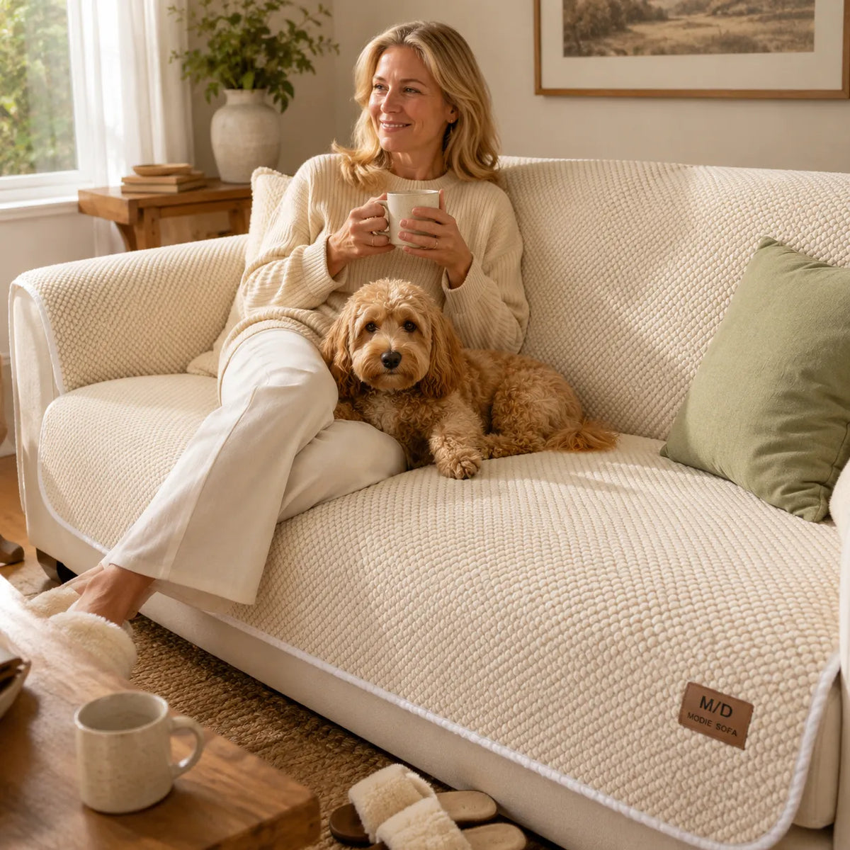 Copertura per divano antiscivolo con stile a prova di animali domestici