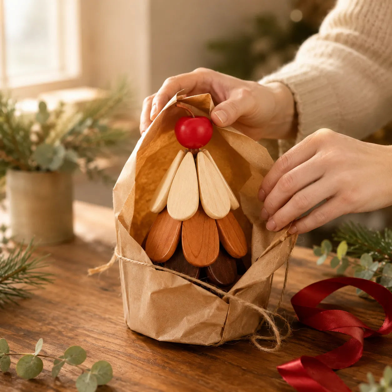 Wooden Christmas Tree Table Trivets For Holiday Character