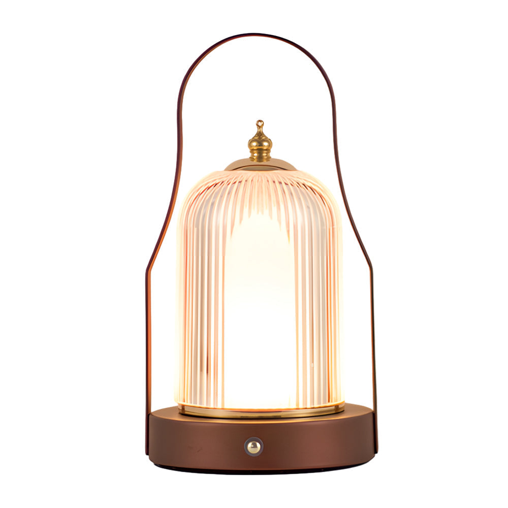Ribbed Glass LED Lantern For Soft Atmosphere