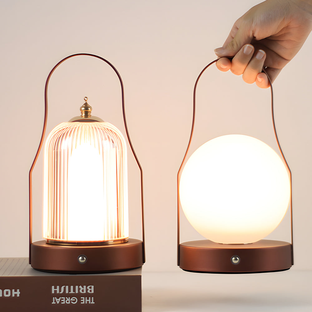 Ribbed Glass LED Lantern For Soft Atmosphere