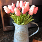 Faux Tulip Table Arrangement With Lasting Color