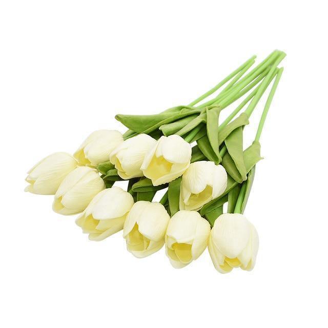 Faux Tulip Table Arrangement With Lasting Color