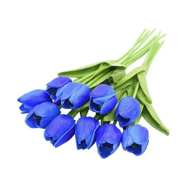 Faux Tulip Table Arrangement With Lasting Color
