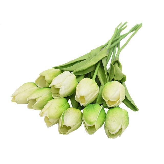 Faux Tulip Table Arrangement With Lasting Color