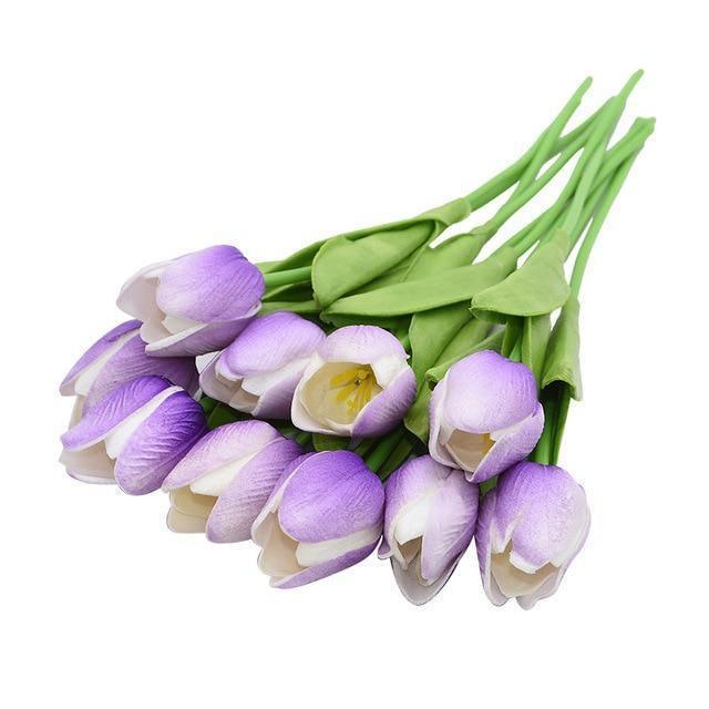 Faux Tulip Table Arrangement With Lasting Color