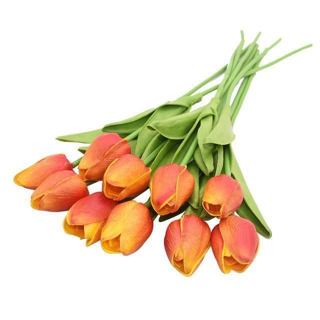 Faux Tulip Table Arrangement With Lasting Color