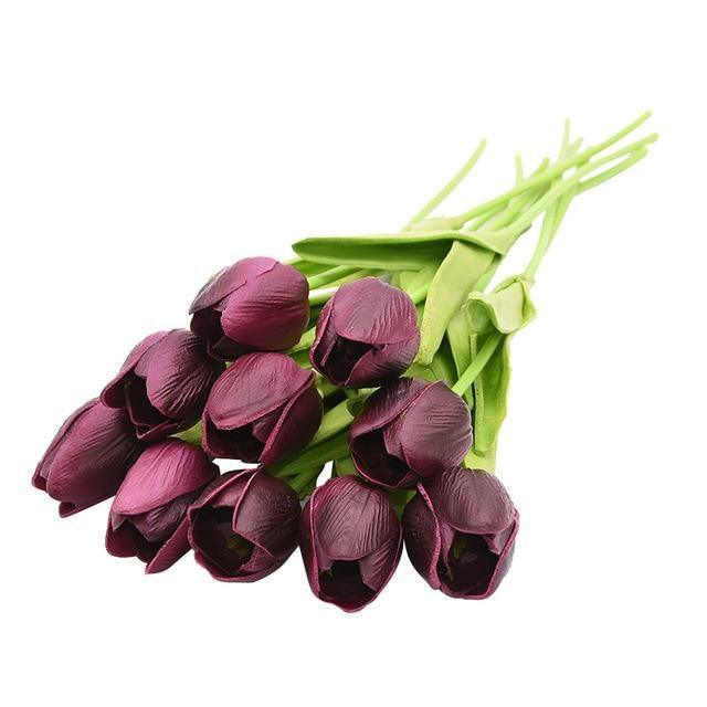 Faux Tulip Table Arrangement With Lasting Color