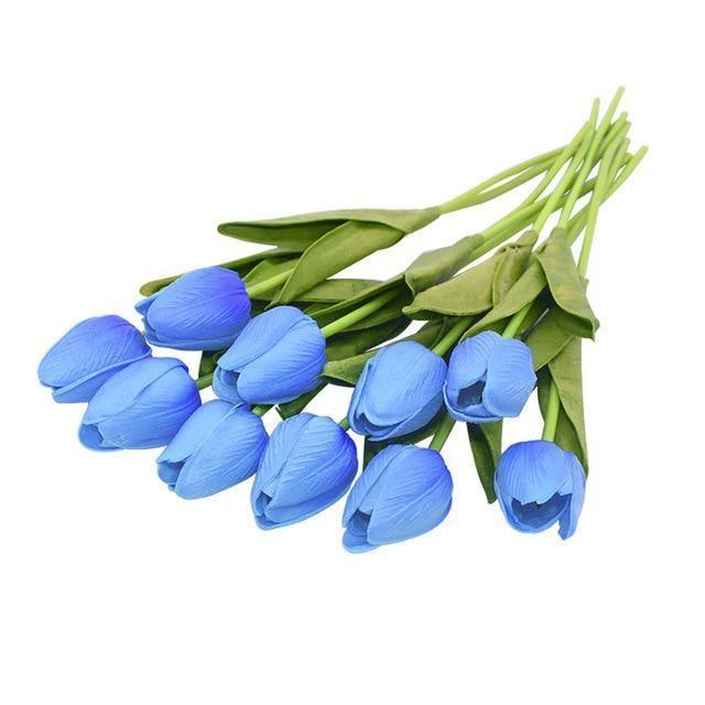 Faux Tulip Table Arrangement With Lasting Color
