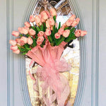Faux Tulip Table Arrangement With Lasting Color