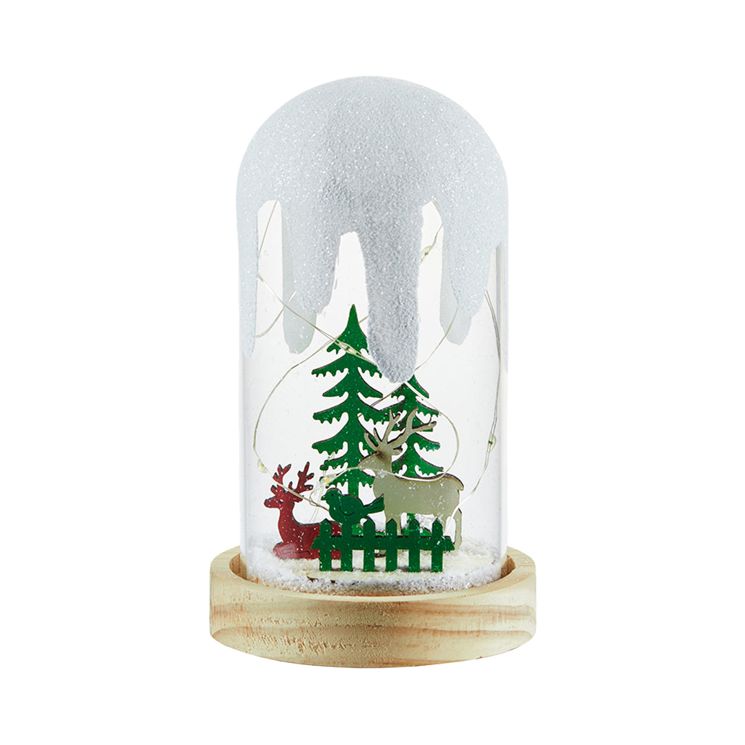 Snowy Glass Dome Lamp For Holiday Glow