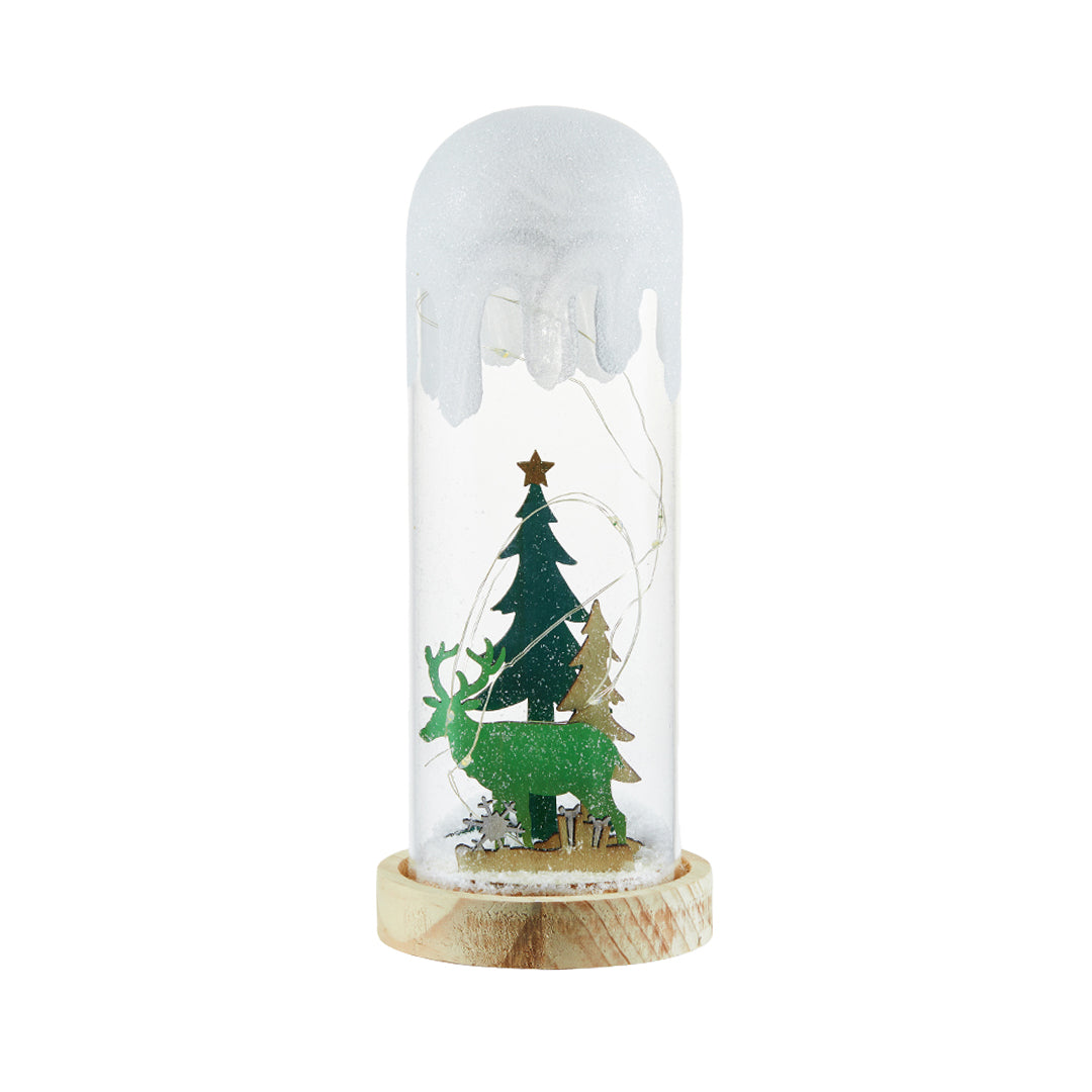 Snowy Glass Dome Lamp For Holiday Glow