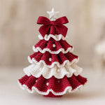 Crocheted Christmas Tree Decoration With Pearl Charm