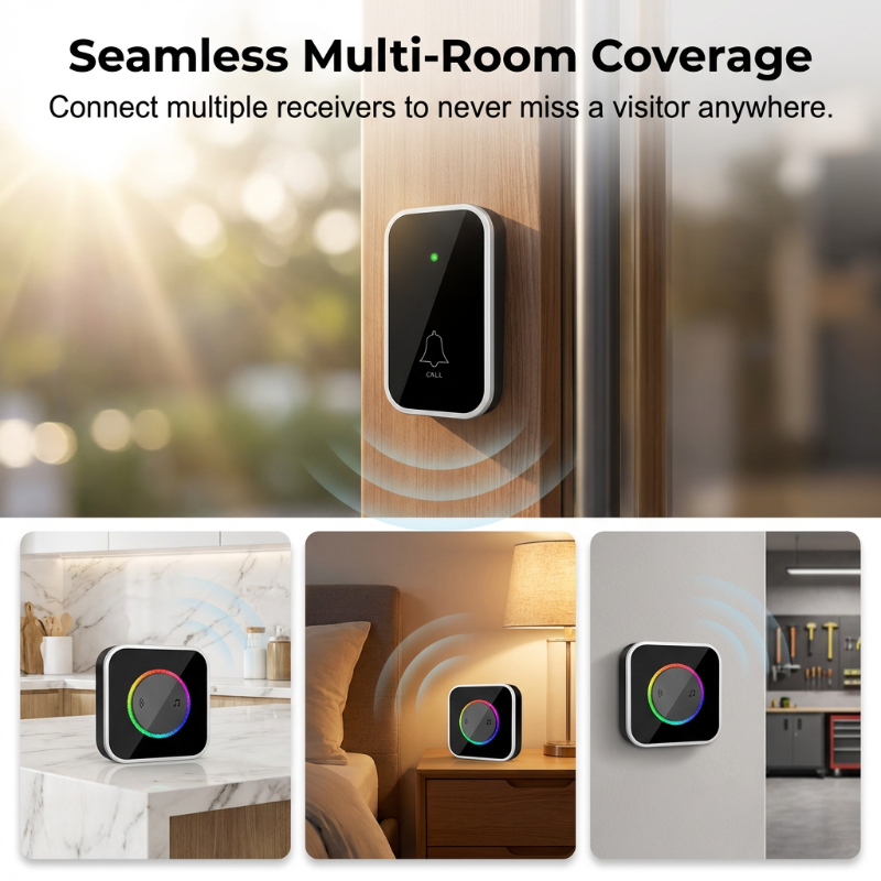 Campanello Wireless con Illuminazione a 7 Colori