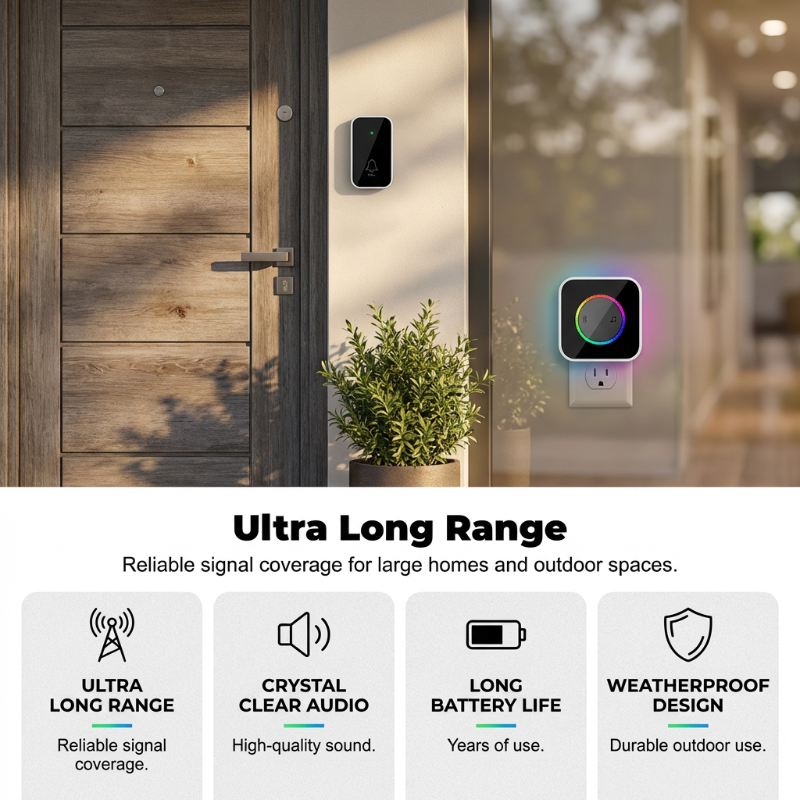 Campanello Wireless con Illuminazione a 7 Colori