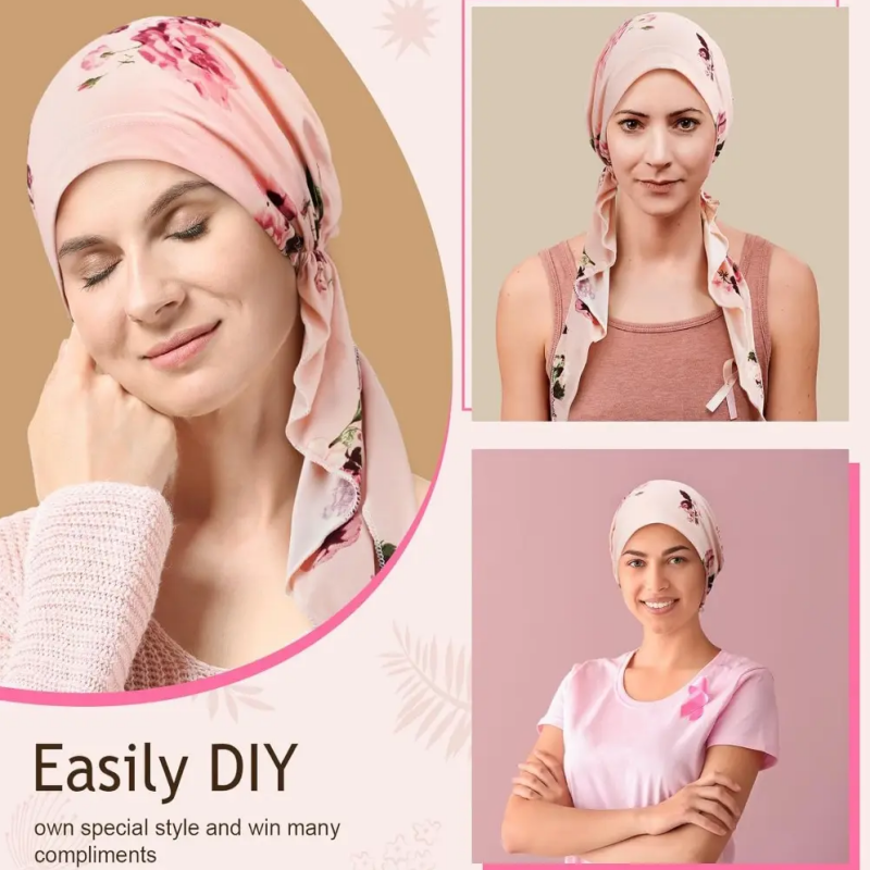 Turbante Floreale Preannodato per uno Stile Senza Sforzo