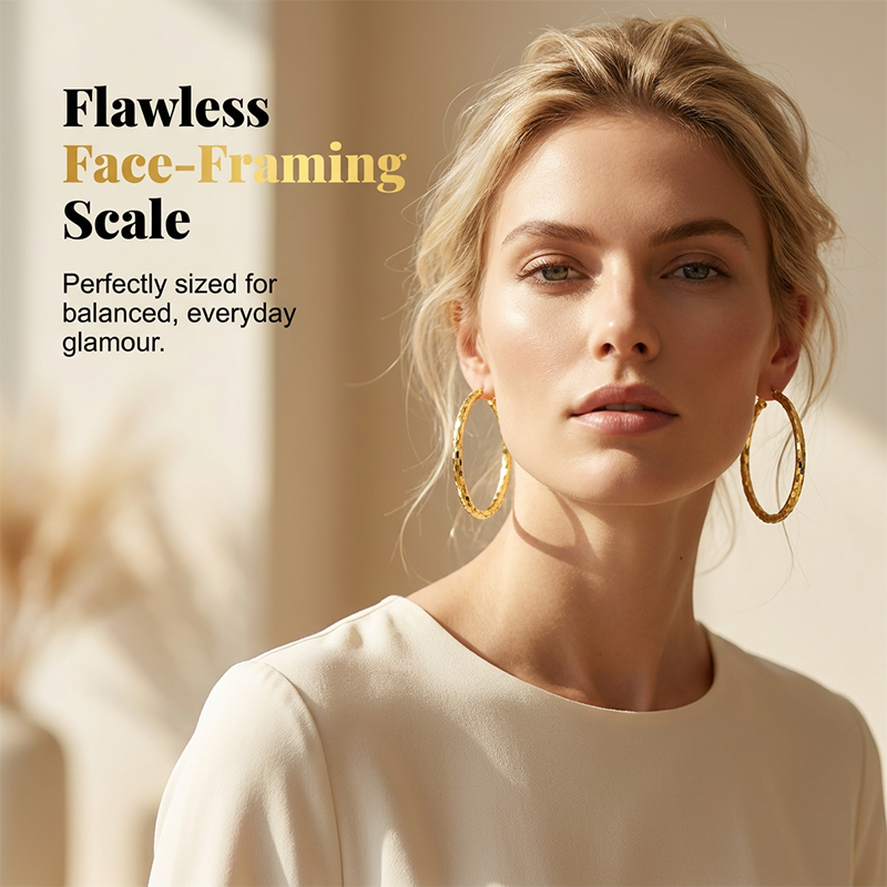 Diamond-Cut Hoop Earrings for Everyday Glow