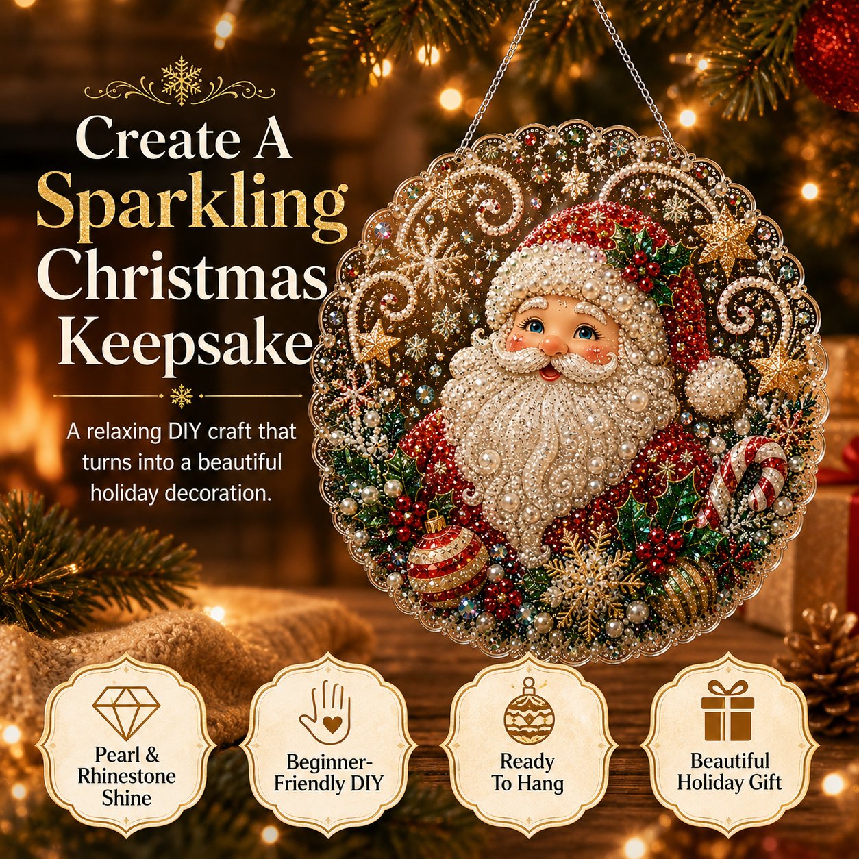 Kit di Arte a Diamante Natalizio per un Cattura Luce Festivo