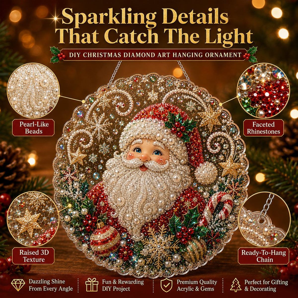 Kit di Arte a Diamante Natalizio per un Cattura Luce Festivo